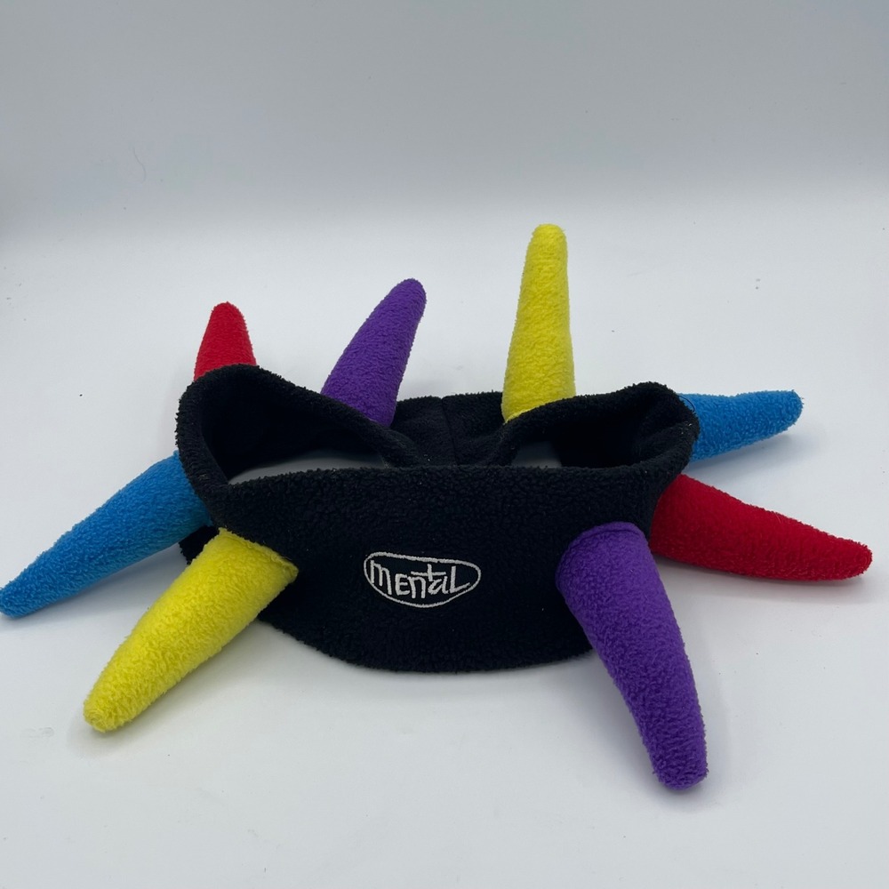 Mental Headgear Spiked Fleece Headband Black Multi Y2K Rave Snowboard Accessory